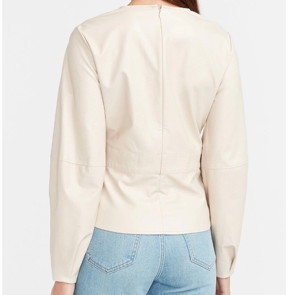 EXPRESS - Faux Vegan Leather Top - Belted - Tag Removed - Picture 4 of 11